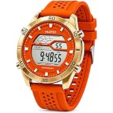 YSJZFDC Men's 50mm Large Face Digital Sport Watch with EL Backlight | 1/100-sec stopwatch, alarm with 5-minute snooze, day/date display and vented adjustable band; fits 7.1-9.4 in wrists