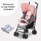 My Babiie MB02 Plus Stroller Pink Grey, Birth to 4 Years, Lightweight Umbrella view 3