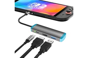 RUNTOGOL USB C to HDMI Adapter for Switch 2/Switch/Switch OLED/Steam Deck,Replacement for Official Switch2,Dock,USB C Docking Station with 4K@60Hz HDMI Port/Type C Port/USB 3.0 Port