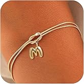 Gold Initial Bracelets for Women - Friendship Bracelet, 14K Gold Plated Love Knot A-Z Letter Bracelet, Dainty Forever Infinity Bracelet, Bridesmaid Gifts, Valentine's day Gifts for Women, Lover Bridesmaids Friends Gifts