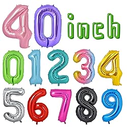 Vonokee 40 Inch Giant Number Balloons 0-9, Jumbo
