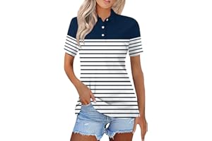 YUTANRAL Polo Shirts for Women 2024 Short Sleeve Summer Tops Button V Neck Business Casual Collared T Shirts Dressy Blouses