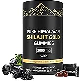 Shilajit Gummies, Himalayan Natural Shilajit Gummies, with Ashwagandha & Gokshura, Fulvic Acid & 85+ Trace Minerals for Men and Women, No Added Sugar, Non-GMO 100% Organic, 60 Gummies