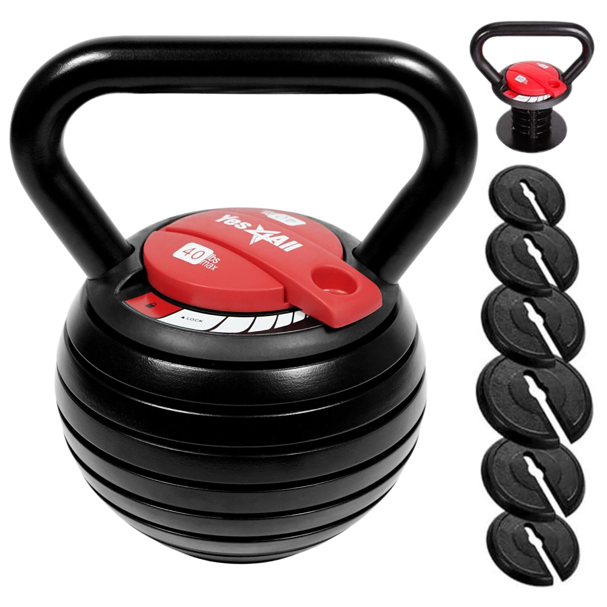 Yes4All Adjustable Kettlebell, Kettle Grip, Kettlebell Handle, Convert to Kettlebells Weight Set