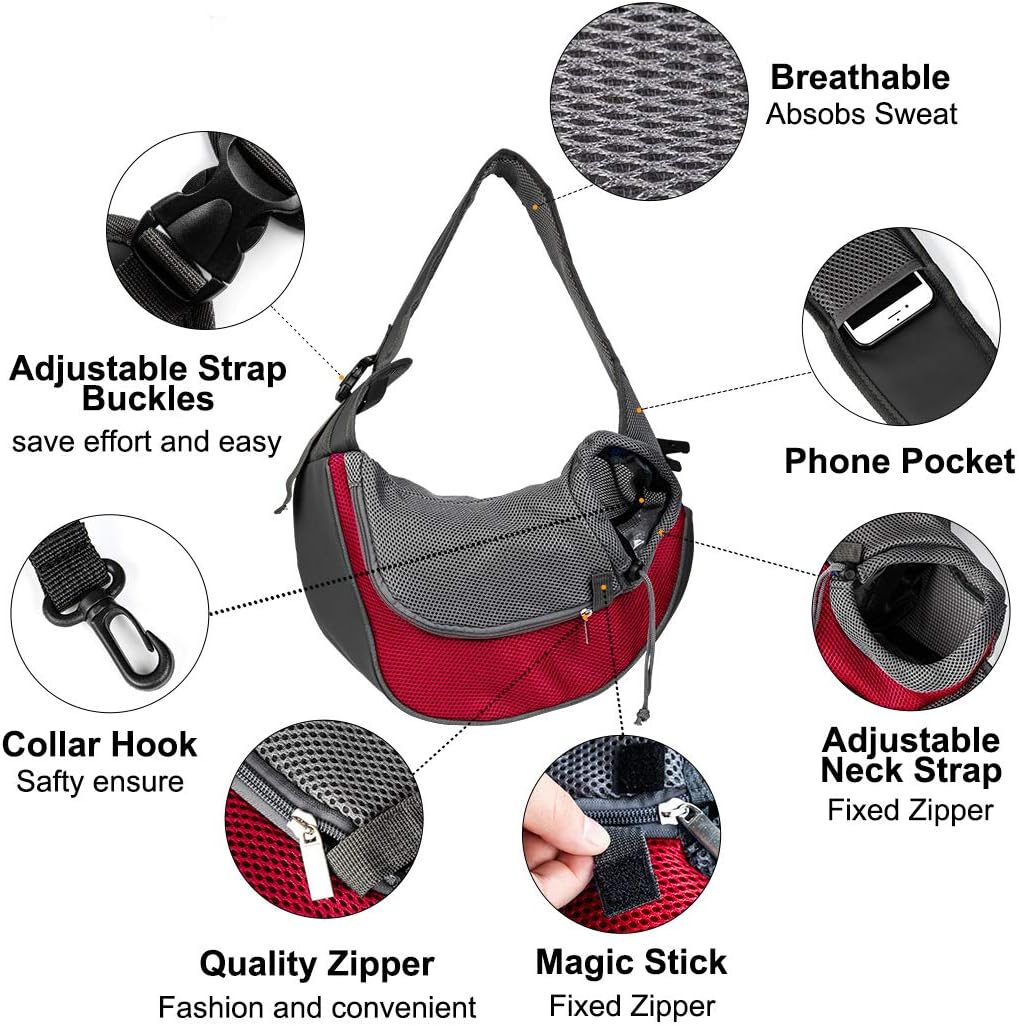 Hands-free Dog carrier, Cat Carrier, Small Pet Carrier, Cat carrier with Breathable Net, Pet Carrier Suitable for Small Dogs, Cats and rabbits - Image 3