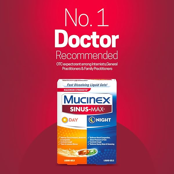 MUCINEX SINUS-MAX LIQUID GELS FOR DAY AND NIGHT, 24 COUNT