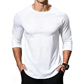 JEMLDL Men's 3/4 Sleeve Baseball T Shirts Raglan Tops | Crew Neck,Casual,Moisture Wicking,High Stretch,Comfortable,Work,Workout,Gym,Athletic Tee