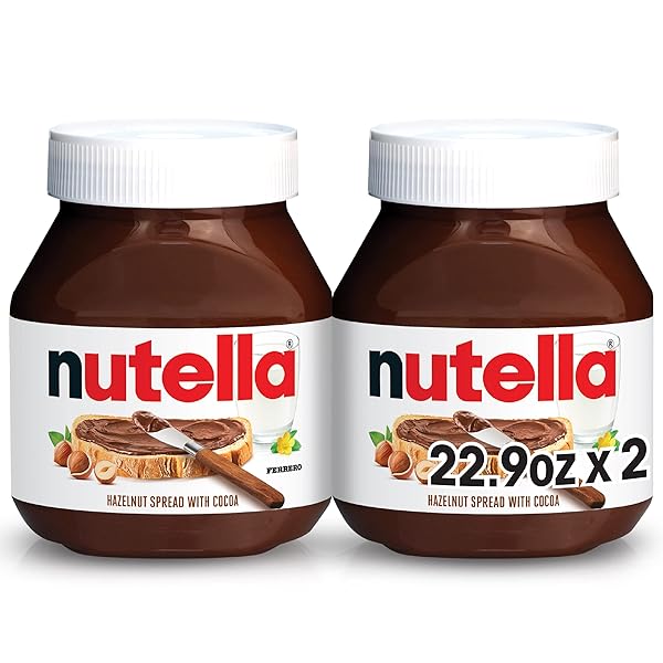 NUTELLA HAZELNUT SPREAD WITH COCOA FOR BREAKFAST, 2 PACK, 22.9 OZ PER JAR