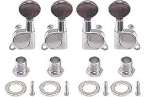 4Pcs Yootones Ukulele Tuner Tuning Pegs Keys 2L2R Machine Heads Set Compatible with 4 String Ukulele Guitar (Red Pearl)