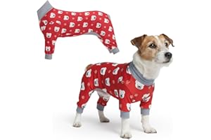 Spark Paws Dog Christmas Pajama, Dog Recovery Suit Male, Onesie, Ultra-Soft and 4-Way Stretch, for Small Medium and Large Breeds - Polar Bear - L