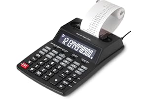 �鶹�� Basics Printing Calculator with 12-Digit LCD Display, Adding Machine with Tape Print Out for Business & Tax, Desktop a