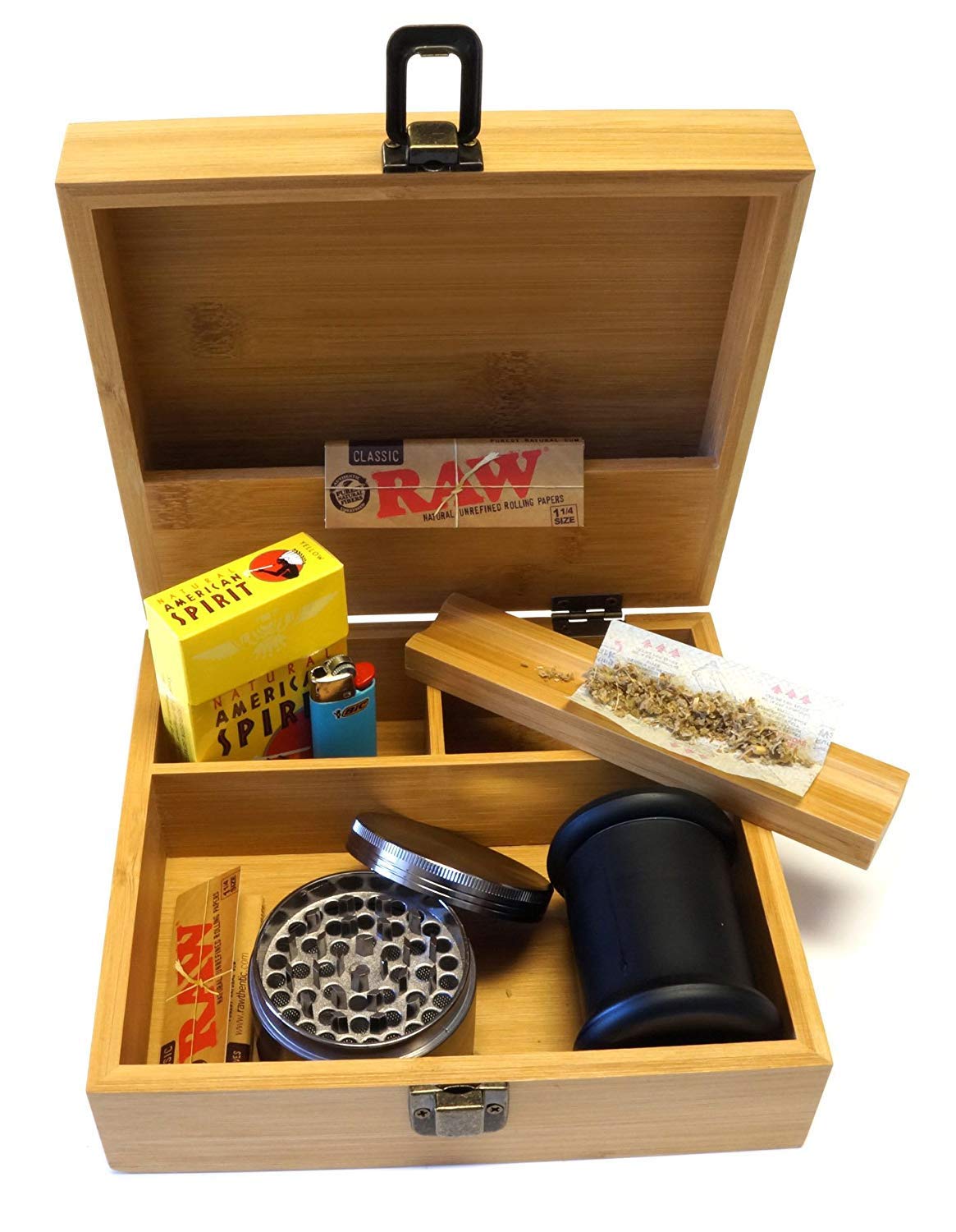 Cali Factory Large Size Bamboo Box Storage Organizer Classic and Neat