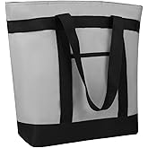 CIVJET Insulated Reusable Tote Bag for Grocery Shopping for Women/Men, Pizza/Food Delivery Bag to Keep Food Cold/Hot for Uber Eats/Doordash/Grubub, Cooler Bags for Travel/Beach/Picnic, Cooler Bag,Grey