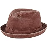 Men's Casual Vintage Style Washed Cotton Fedora Hat