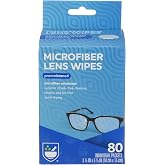 Rite Aid Soft Lens Cleaning Soft Wipes, Premoistened, Individually Wrapped Packets - 80 Count | Quick Drying, Anti-Streak Formula| Eyeglass Cleaning Wipes | Eye Glass Cleaner and Cloths | Lens Wipes