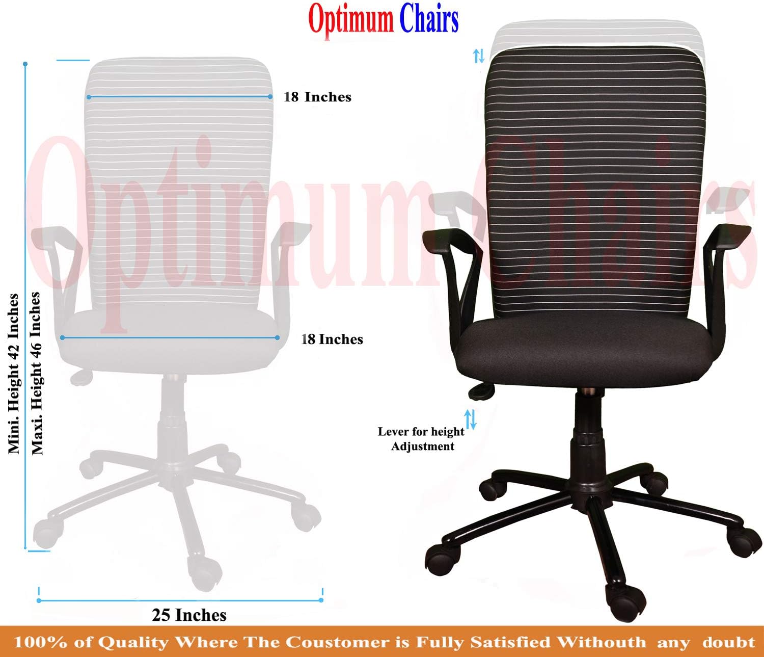 optimum chair High Back Series Metal Chair (Black)