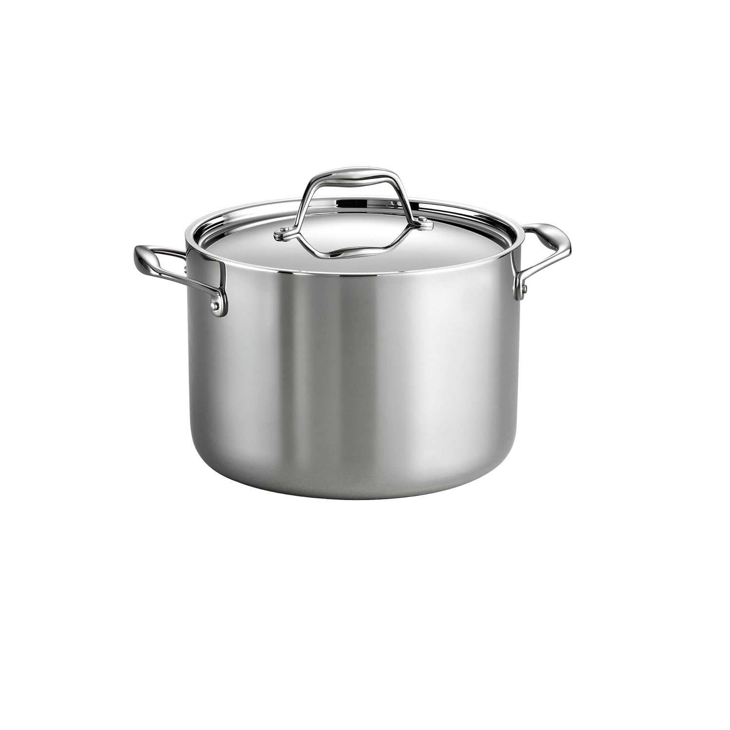 Tramontina 80116/041DS Gourmet Stainless Steel Induction-Ready Tri-Ply Clad Covered Stock Pot, 8 Quart, Made in Brazil