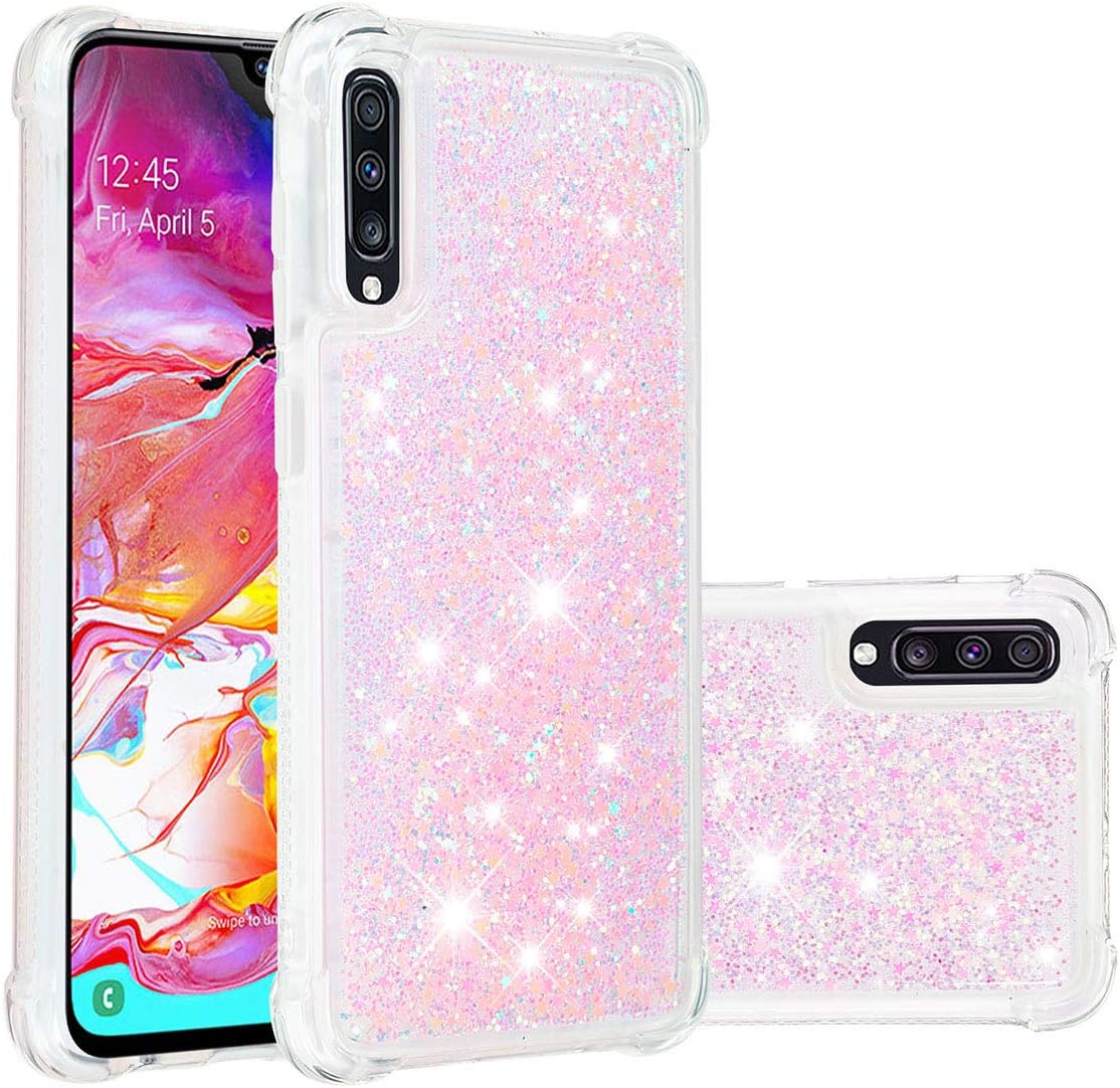 SHUYIT Samsung Galaxy A70 / Galaxy A7 2019 Phone Case Luxury Liquid Case Cute Heart bling Glitter Sparkle Floating Quicksand Shockproof Cover Soft Silicone TPU Case for Galaxy A70 / Galaxy A7 2019