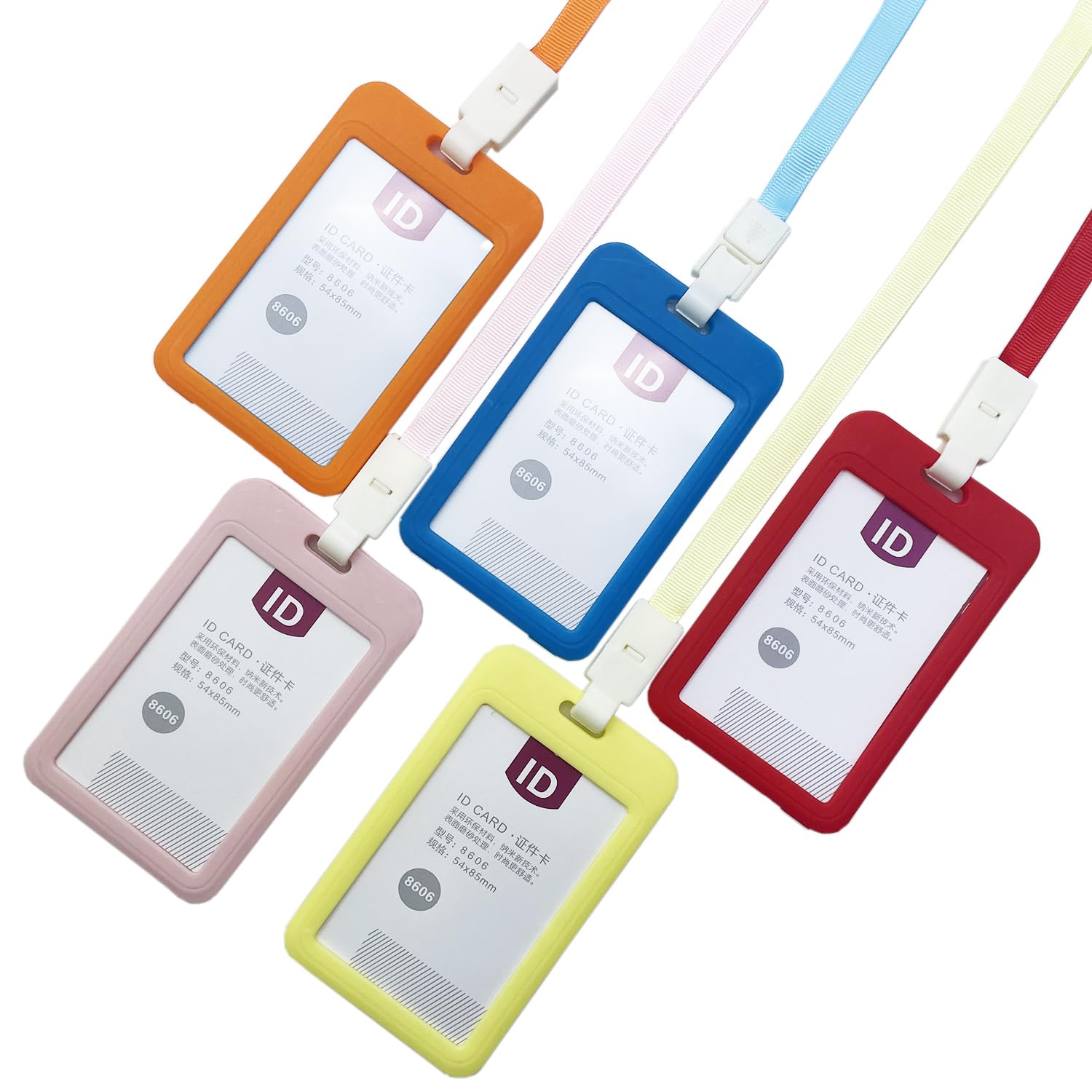 Gikfun 5PCS Badge Holder and ID Card Holder with Adjustable Lanyards - Durable Reusable Name Tag Holders for Students, Exhibitions, Factories, Office Workers EK8481
