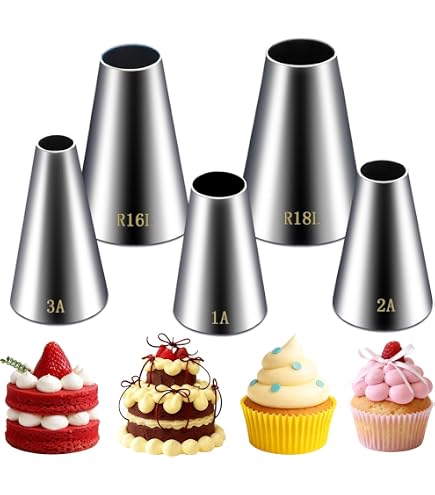 Ateco 802 Punteria Per Pasticceria In Acciaio Inox - Beccuccio Liscio Per Decorare Torte E Cupcake - Tubo Per Sac-à-poche