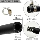 YGQ 10mm Fuel Line Hose 9mm ID Braided NBR SAE 30R7 2.4M 8Ft with Clamps view 2