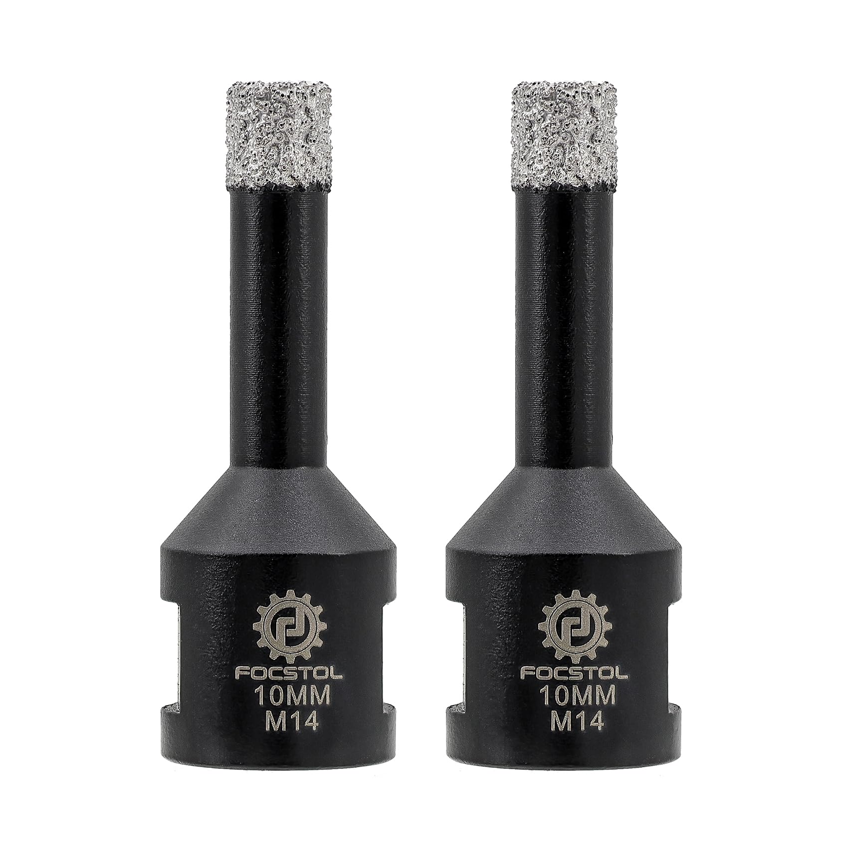 FOCSTOL Diamond Core Drill Bit - 2pcs 10mm Diamond Hole Saw for Porcelain Ceramic Tile Marble Granite Quartz M14 Thread — image 1