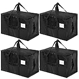 Rihim Black Moving Bags 90L - 4 Pack Large Heavy