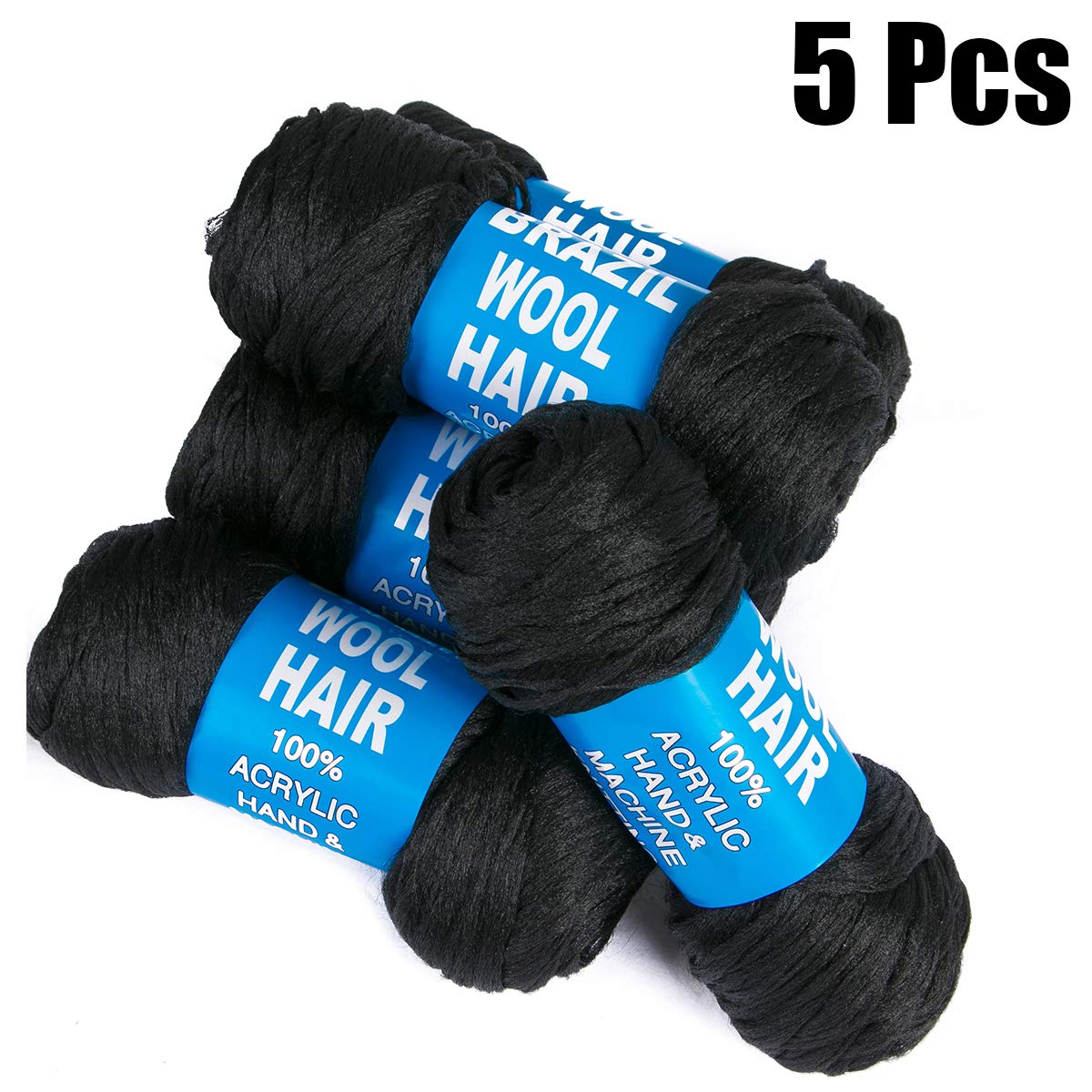 Amazon Com 5 Packs Brazilian Yarn Wool Hair Arylic Yarn For Hair