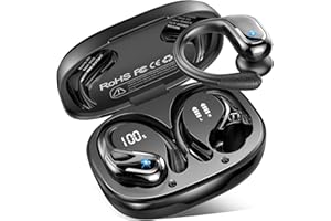 RULEFISS Wireless Earbuds Sport, Bluetooth 5.4 Headphones 2024 Bluetooth Earbuds with 75Hrs Stereo, 4 ENC Mic, Over-Ear Buds with Earhooks Noise Canceling Earphones , IP7 Waterproof Headset for Workout/Running