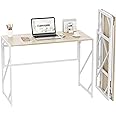 Elephance Folding Desk Writing Computer Desk for Home Office, No-Assembly Study Office Desk Foldable Table for Small Spaces