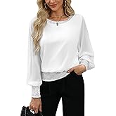 For G and PL Women's Dressy Sequin Formal Top Long Sleeve Chiffon Shirt Blouses