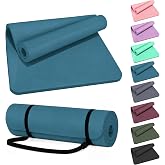 HULKFIT High Density Non Slip Yoga Mat, Extra Thick Exercise Mat with Carrying Strap, for Pilates, Fitness, Home Gym &amp; Floor Workouts - Multiple Thickness &amp; Multiple Color