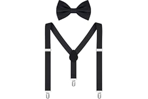 MagicSite Kids Suspender and Elastic Bow Tie Sets for Boys and Girls Age 1-16 Years