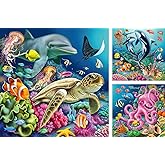 Ravensburger Underwater Splendor – 3 x 49 Piece Jigsaw Puzzle for Kids | A Fun Ocean Adventure with Colorful Marine Life | Encourages Problem-Solving & Creativity | Durable & Eco-Friendly Pieces