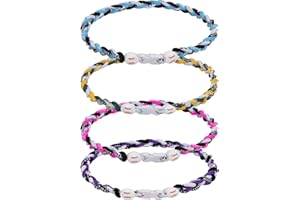 JEANUE 4 Pieces Baseball Necklaces for Boys,Three Braided Rope Tornado Sports Titanium Necklaces,Baseball Accessories Drip