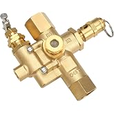 49816283C Pilot Check Unloader Valve Compatible with Ingersoll Rand T30 Gas Powered Air Compressor, 5/8" Inlet 1/2" Outlet 1/8" Control Port Brass Replacement