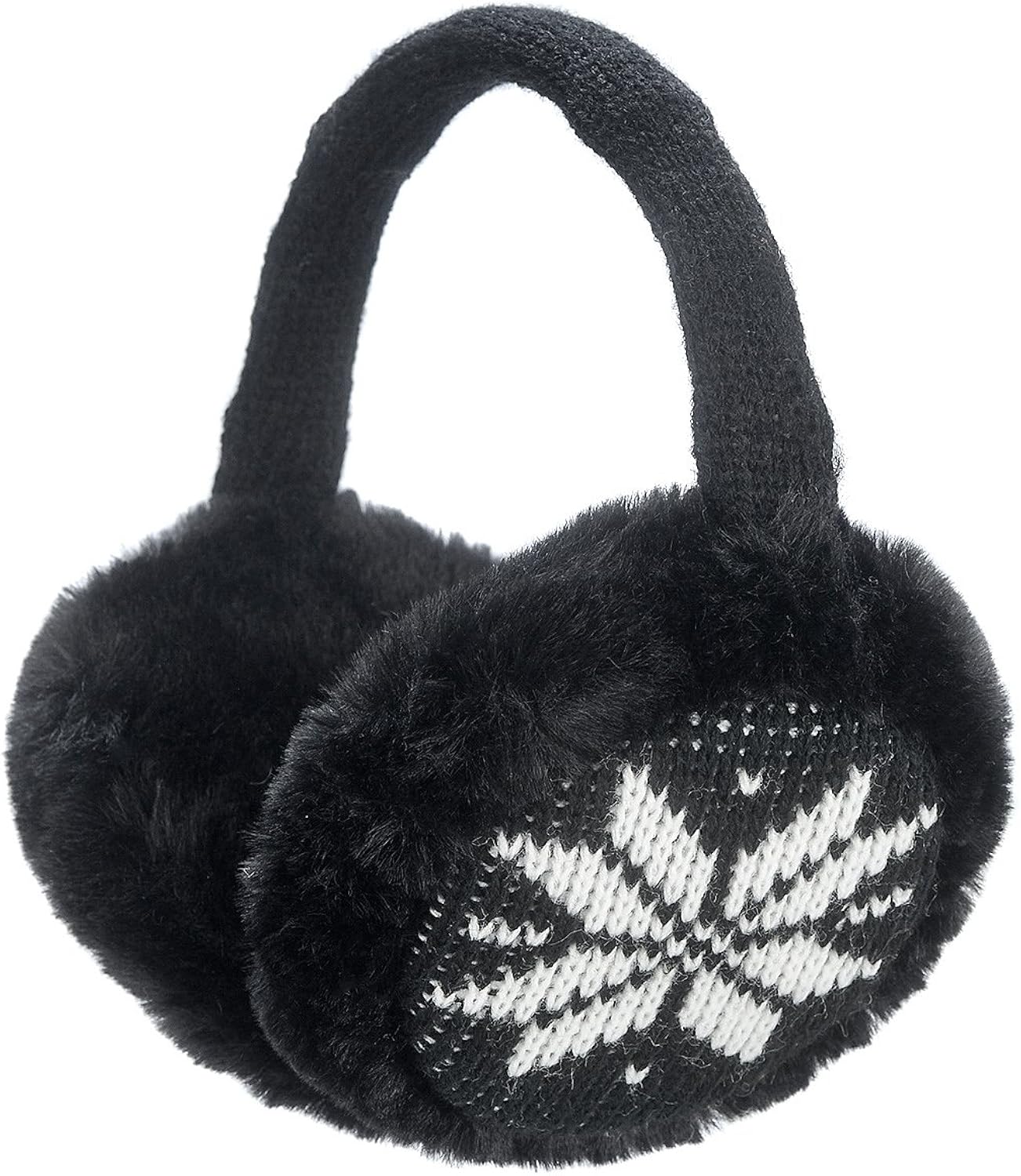 Sudawave Women's Winter Adjustable Knitted Ear Muffs With Faux Furry