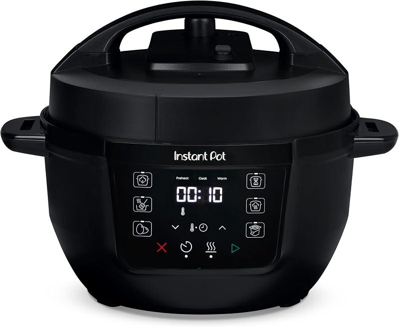Multicooker, 3.8L 7-in-1 Pentola a Pressione, Vaporiera, Scaldavivande in Acciaio Inossidabile Spazzolato, Adatta a Cucinare Riso, Zuppa, Verdura e Yogurt a Cottura Lenta, Nero