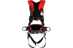 3M Protecta Medium - Large Comfort Construction Style Full Body Positioning Harness With Easy-Link Web Adapter, Auto-Resetting Lanyard Keeper And Impact Indicator