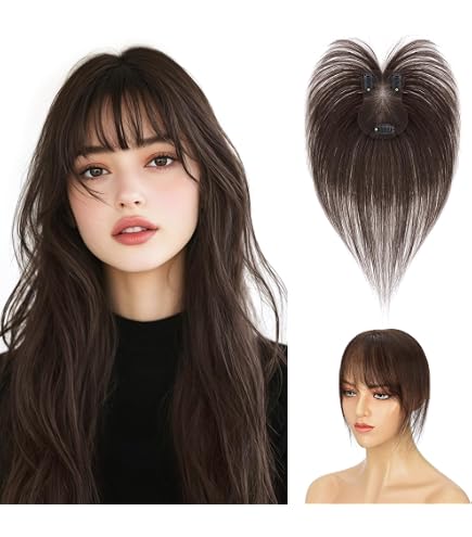 Real Human Hair Topper Hand Tied Double Mono Top for Thinning Hair Amazon.com : igennki Real Human Hair Topper Pieces Hand Tied  main image 4