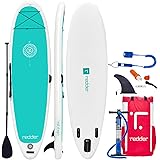 redder Inflatable Stand Up Paddle Board with Premium SUP Accessories & Carry Bag | Wide Stance, Bottom Fin for Paddling & Surfing | Leash, Paddle and Hand Pump, Non-Slip Deck | Youth & Adult