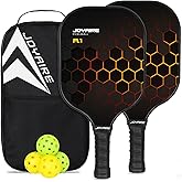 JOYAIRE Pickleball Paddles Set of 2, USAPA Standard Fiberglass Pickleball Set, Lightweight Honeycomb Core Pickle Ball Rackets