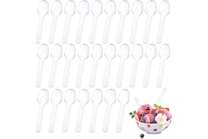 500Pcs Mini Spoons for Desserts, XJMWXHFC Clear Plastic Spoon, Disposable Clear Tasting Spoons, Small Dessert Spoons for Jell