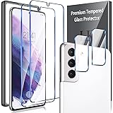 4 Pack LK Compatible with Samsung Galaxy S21 Plus -2 Pack Screen Protector + 2 Pack Camera Lens Protector, Work with Fingerpr