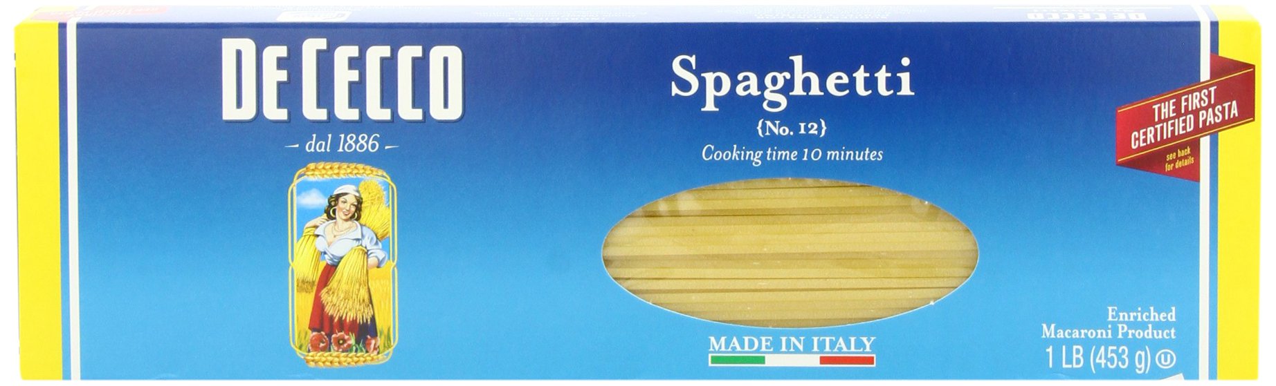 De Cecco Pasta, Spaghetti No. 12, 1 Pound (Pack of 20) Serving Size 1