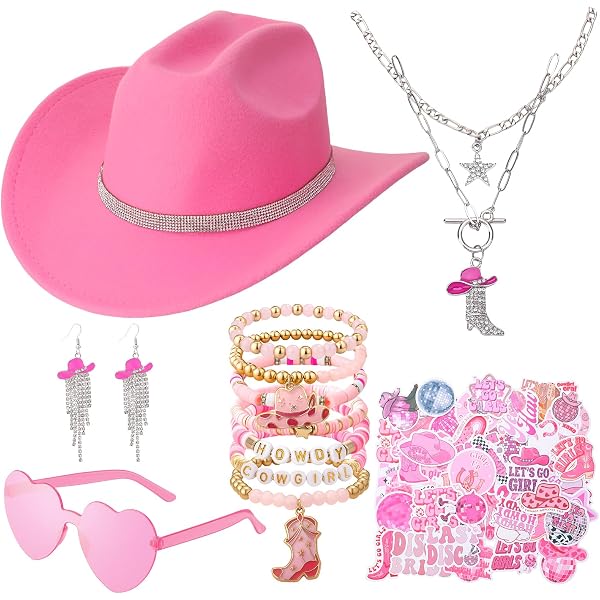 Amazon.com: JICASTO Cowboy Hat for Women Men 6 Sparkly Stars  display picture 2