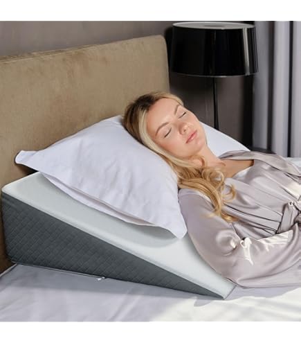 Rainbow Large Acid Reflux Bed Wedge Pillow – 20x18x11in, Flex Fibre Fill, With Luxury Quilted Polycotton Cover (Black, UK Made)