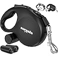 Emperor Pets 16 ft Retractable Dog Leash Black - Heavy Duty Retractable Pet Leash with Anti-Slip Grip - Reflective Dog Leash Tape for Medium to Large Dogs up to 110 lbs -Aura BB16