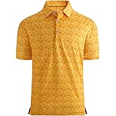 Alex Vando Mens Golf Shirt Moisture Wicking Quick-Dry Print Performance Polo Shirts for Men