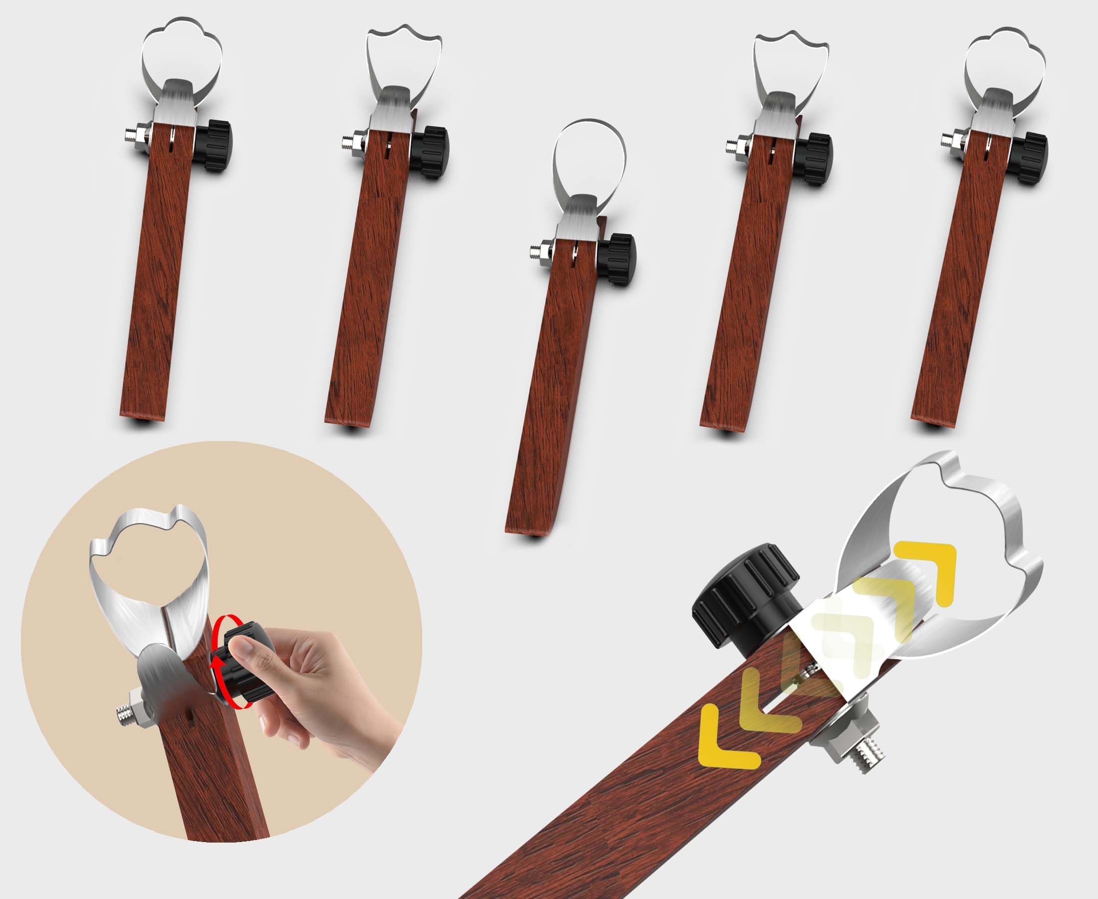 GEOCCI Pottery Handle Making Tool Sculpture Scraper Pottery Carving Tool Pottery Cup Handle Shape Tool for Tea Cup Mug Utensil Vase Handle Clay Cutters (5 PCS)